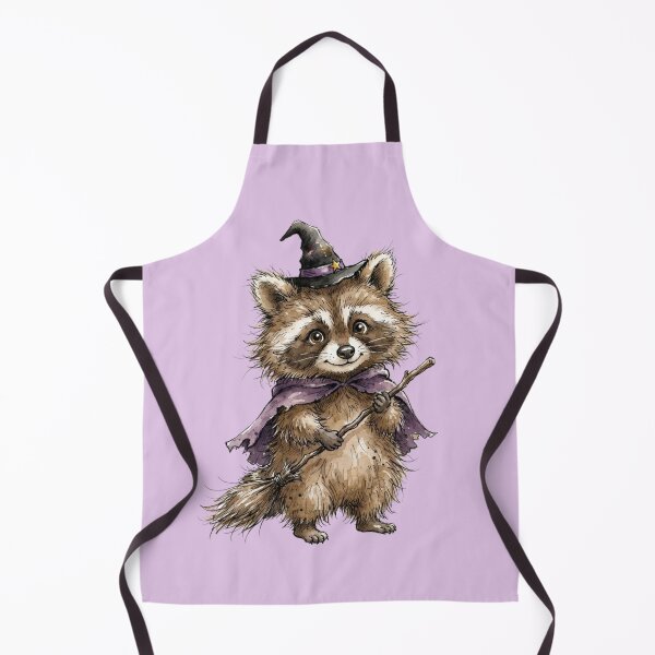 Item preview, Cute Raccoon Witch Purple Cape Halloween Watercolor designed and sold by BreezifyDesignStudio.
