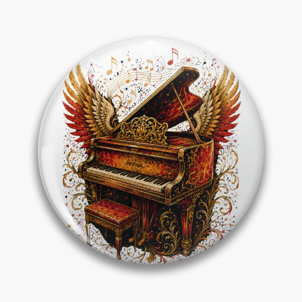Item preview,  Winged Piano Vintage Music Art Baroque Grand Piano Design designed and sold by SARAGOZ.