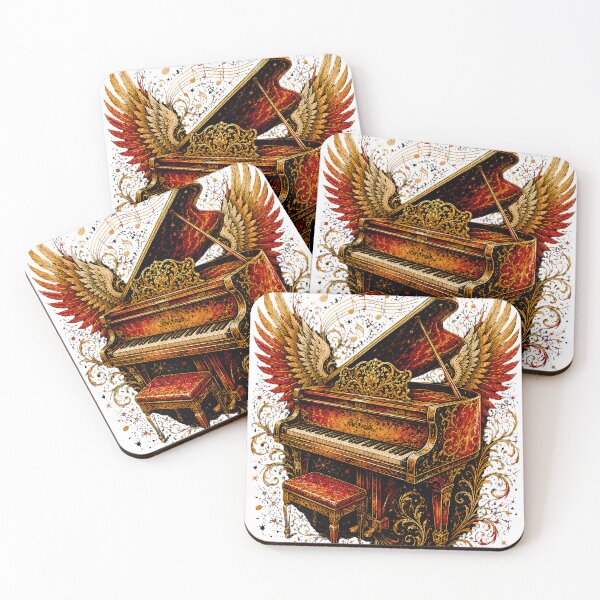 Item preview,  Winged Piano Vintage Music Art Baroque Grand Piano Design designed and sold by SARAGOZ.