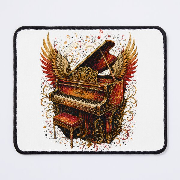 Item preview, Winged Piano Vintage Music Art Baroque Grand Piano Design designed and sold by SARAGOZ.
