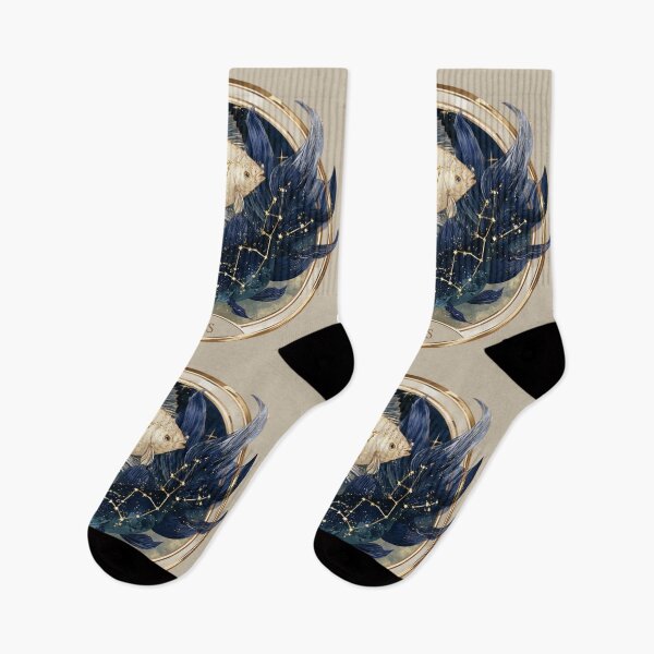 Item preview, Pisces Zodiac Fish Astrology Celestial Constellation Gold Navy PNG designed and sold by MythicMood.