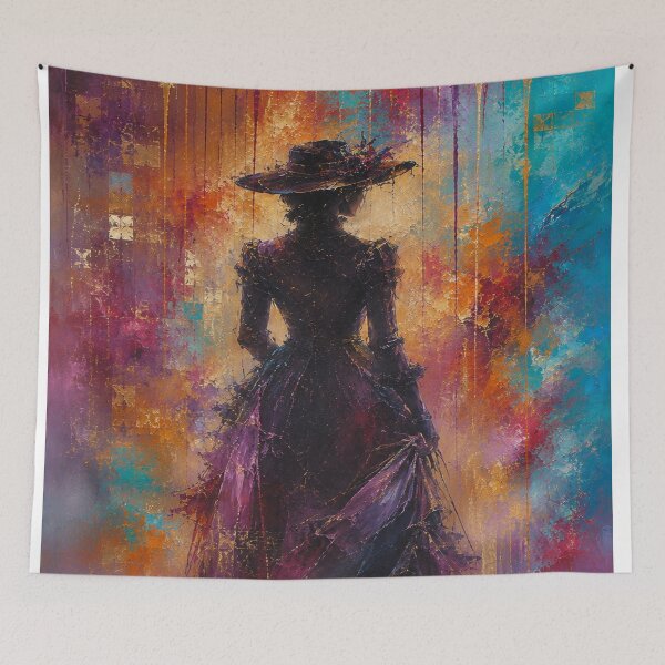 Item preview, Abstract Vintage Woman in Hat - Colorful Impasto Fine Art designed and sold by Joey Santiago.