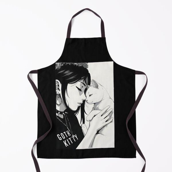 Item preview, Cute alternative goth girl with a white cat designed and sold by OH-MY-GOTH.