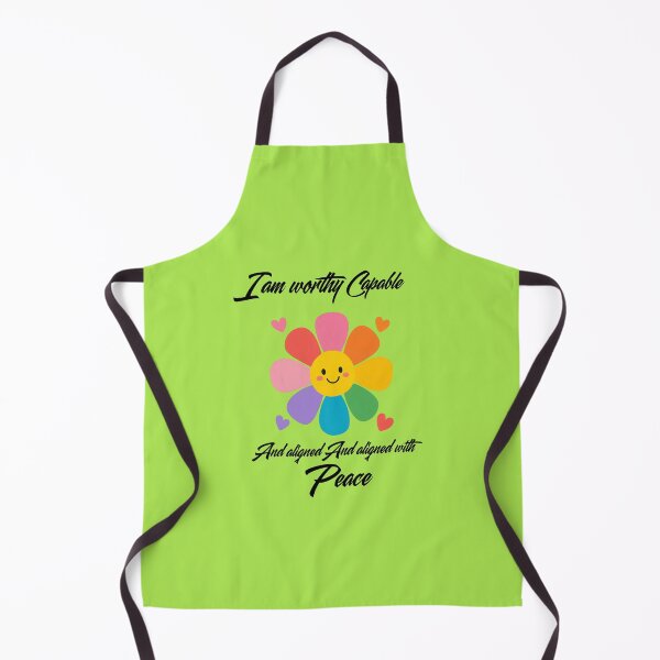 Item preview, I Am Worthy Capable and Aligned With Peace Smiley Flower Quote designed and sold by NikBrin Prevail .