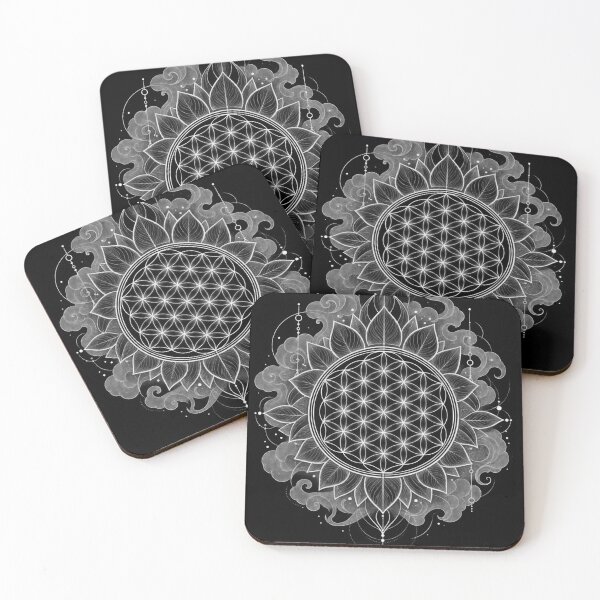 Item preview, Sacred Flower of Life Lotus Mandala – White Minimalist Sacred Geometry designed and sold by SketchPalet.