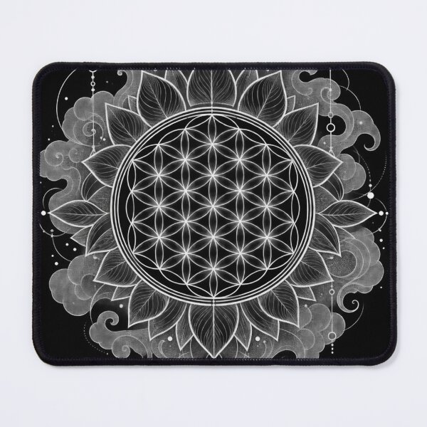 Item preview, Sacred Flower of Life Lotus Mandala – White Minimalist Sacred Geometry designed and sold by SketchPalet.
