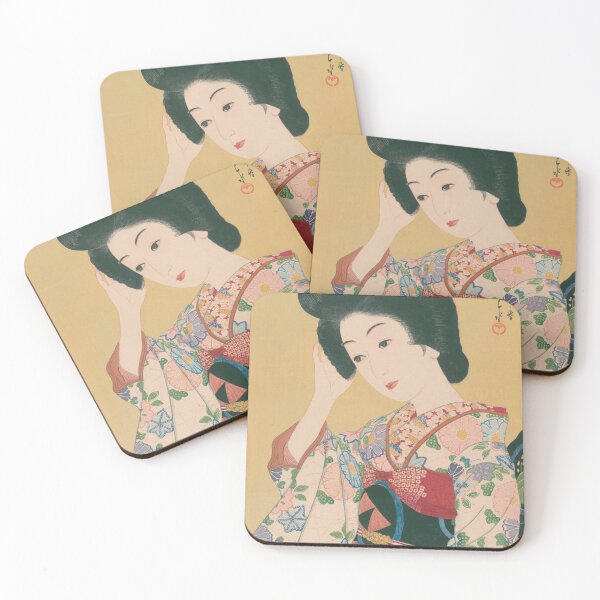 Item preview, Elegant Japanese Beauty Ukiyo-e Style Portrait – Traditional Kimono Art Print designed and sold by tac33.