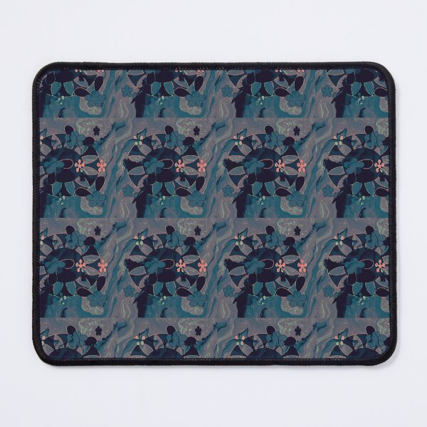 Item preview, Deep Blue Coral Botanical Mosaic Tile Pattern designed and sold by SahmatArt.