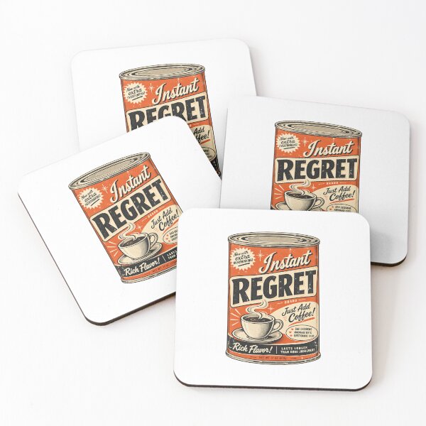Item preview, Funny Instant Regret Vintage Label | Retro Coffee Humor designed and sold by FBA.