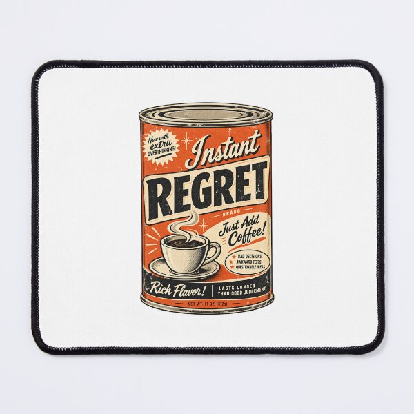 Item preview, Funny Instant Regret Vintage Label | Retro Coffee Humor designed and sold by FBA.