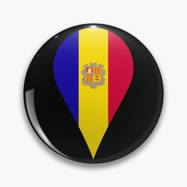 Item preview, Andorra Flag Location Pin Map Marker | Andorran Destination GPS Icon designed and sold by NTGUILTY.