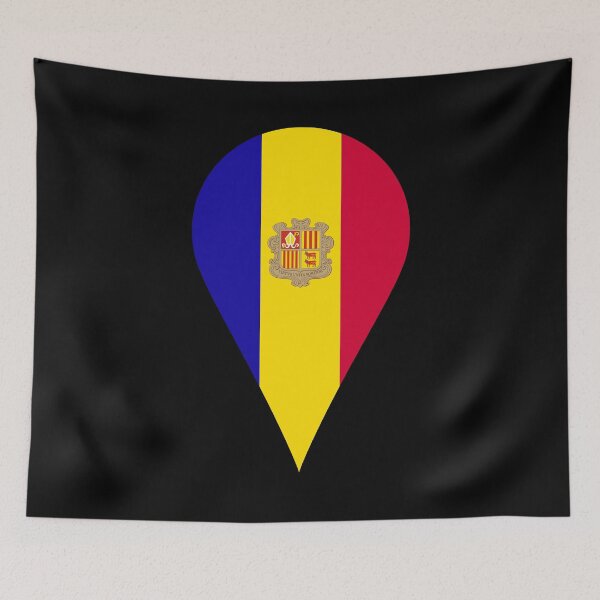 Item preview, Andorra Flag Location Pin Map Marker | Andorran Destination GPS Icon designed and sold by NTGUILTY.