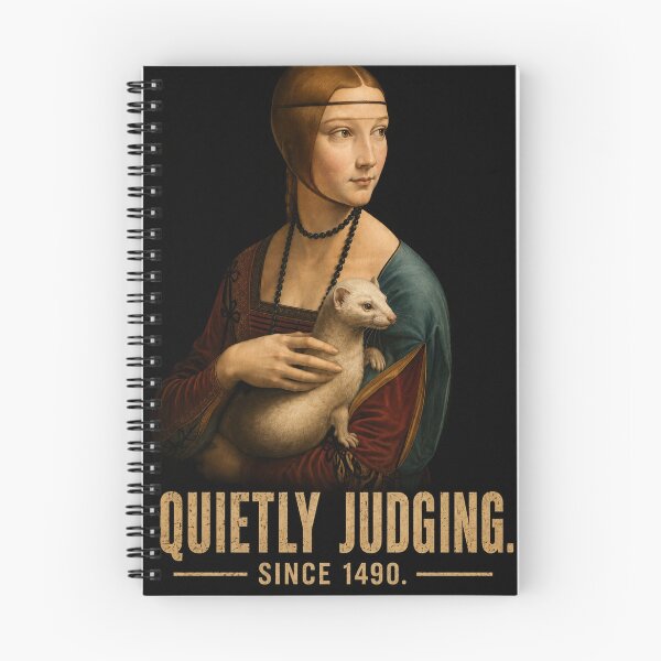 Item preview, Quietly Judging Since 1490 – Funny Lady with an Ermine Vintage Museum Art T-Shirt. designed and sold by SaraSumi.