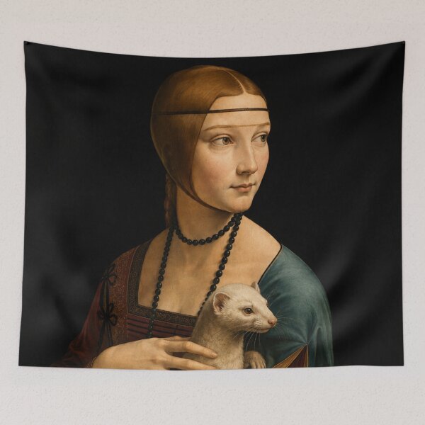 Item preview, Quietly Judging Since 1490 – Funny Lady with an Ermine Vintage Museum Art T-Shirt. designed and sold by SaraSumi.