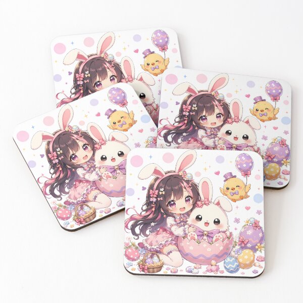 Item preview, Kawaii Easter Bunny Girl – Cute Chibi Anime Spring Art designed and sold by Revyra Design .