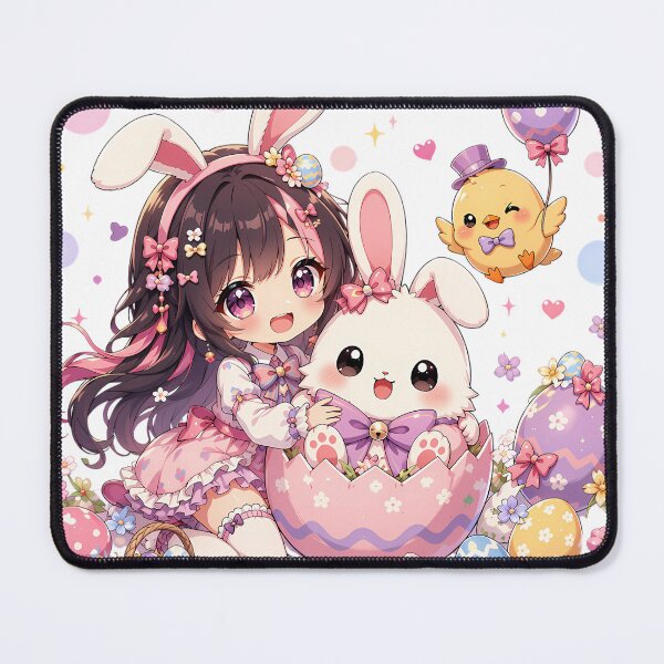 Item preview, Kawaii Easter Bunny Girl – Cute Chibi Anime Spring Art designed and sold by Revyra Design .