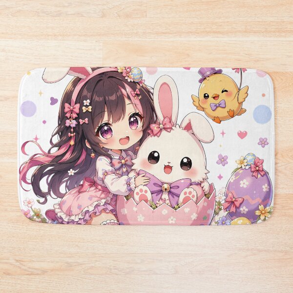 Item preview, Kawaii Easter Bunny Girl – Cute Chibi Anime Spring Art designed and sold by Revyra Design .