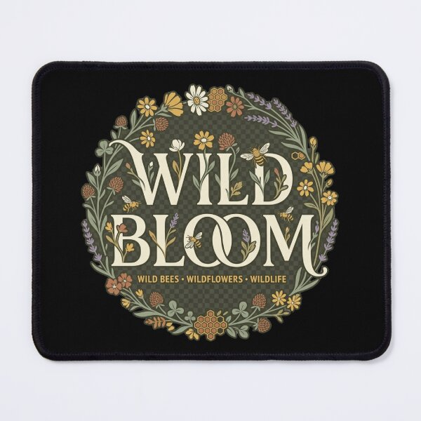 Item preview, Wild Bloom Wild Bees Wildflowers Vintage Botanical Crest designed and sold by Amr Darwish Graphic designer.