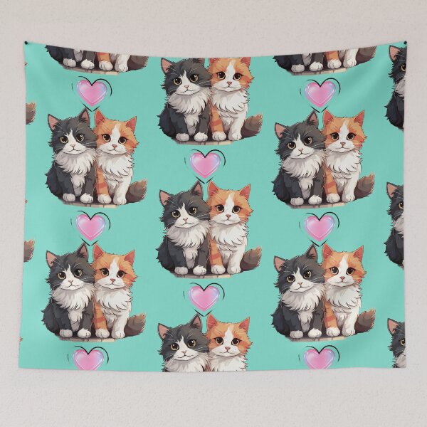 Item preview, Cute Fluffy Cats Love Pink Heart Best Friends Shirt designed and sold by MariaPCMaria.