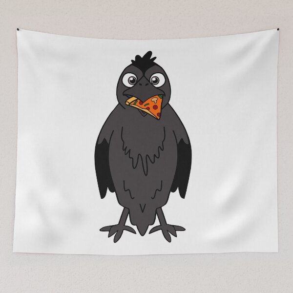 Item preview, Crow Eating Pepperoni Pizza Slice designed and sold by Sartoris Art.