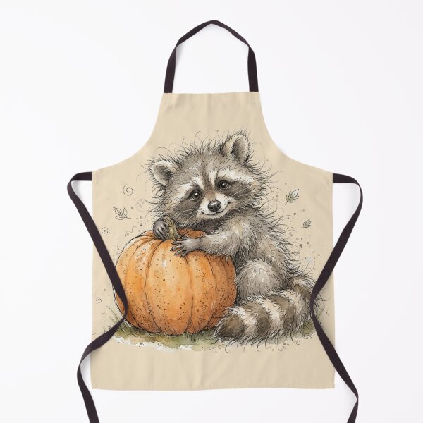 Item preview, Cute Raccoon Hugging Autumn Pumpkin Halloween Watercolor designed and sold by BreezifyDesignStudio.