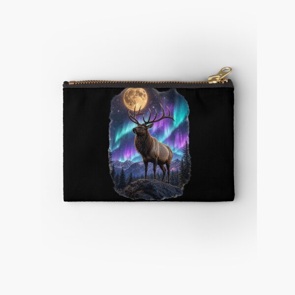 Item preview, Bull Elk Under Northern Lights & Full Moon designed and sold by RickyHN7.