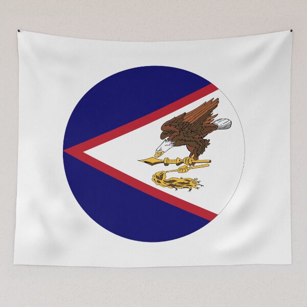 Item preview, Round American Samoa Flag Icon | Circular American Samoan Flag Button Element designed and sold by NTGUILTY.
