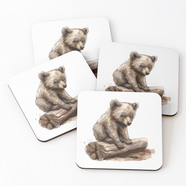 Item preview, Bear Cub | Cute Woodland Animal Watercolor Art designed and sold by Mandayartstudio.