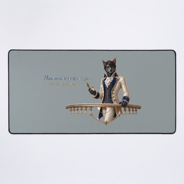 Item preview, Waiting for Life – Philosophical Cat Quote designed and sold by VolkovaLenaArt.