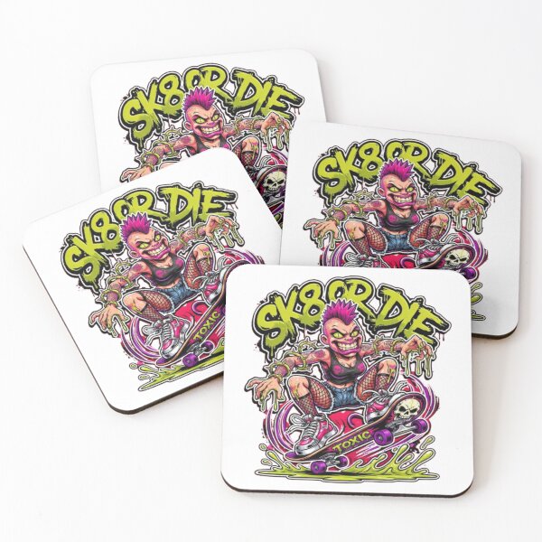 Item preview, Sk8 Or Die Punk Skater Girl Toxic Monster designed and sold by smartlogo_factory.