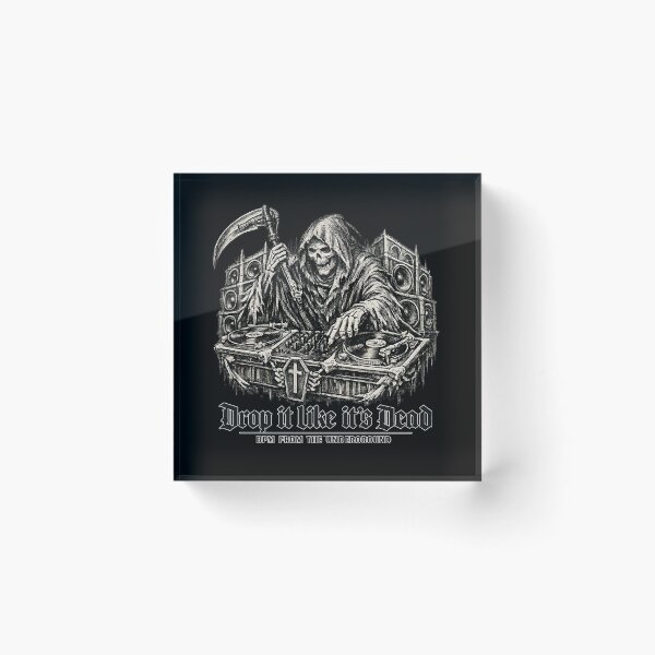 Item preview, Grim Reaper DJ Drop It Like Its Dead Rave Art designed and sold by  ZenRave Designs.