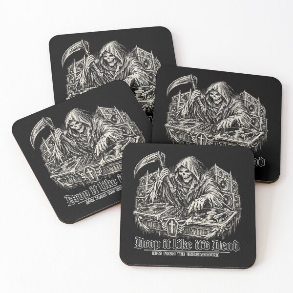 Item preview, Grim Reaper DJ Drop It Like Its Dead Rave Art designed and sold by  ZenRave Designs.