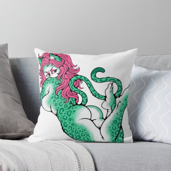 Item preview, Green Leopard Cat Girl Art designed and sold by a-baker-zl.