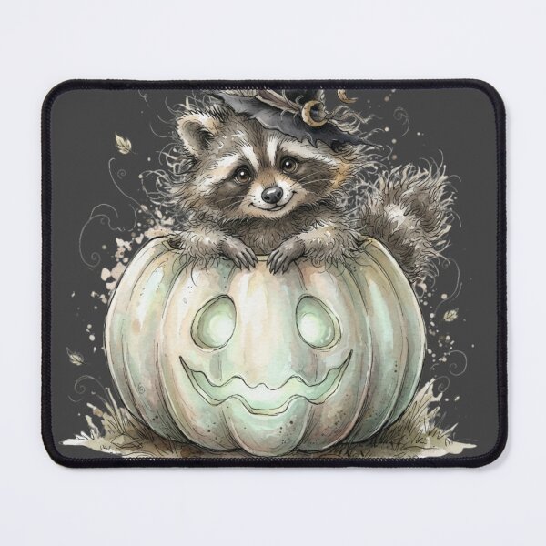 Item preview, Cute Raccoon Witch Inside Glowing Jack O Lantern Halloween designed and sold by BreezifyDesignStudio.