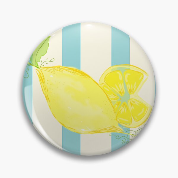 Item preview, Coastal Lemon & Sky Blue Stripes – Summer Citrus Illustration designed and sold by Arabesque.fromSadia.
