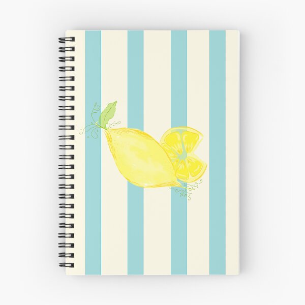 Item preview, Coastal Lemon & Sky Blue Stripes – Summer Citrus Illustration designed and sold by Arabesque.fromSadia.