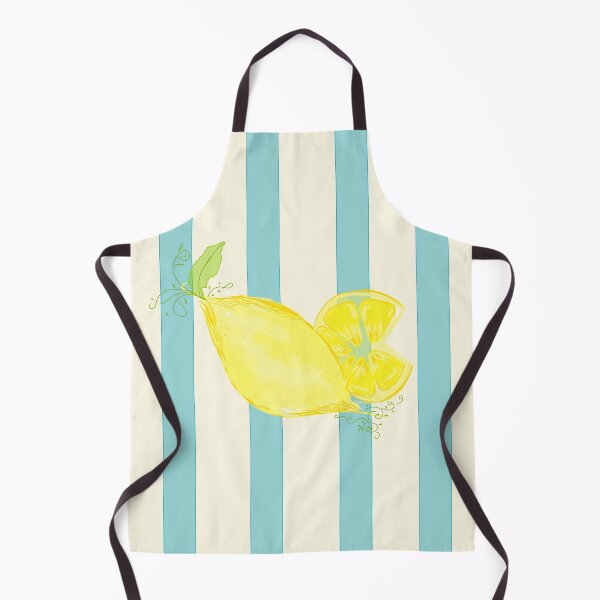 Item preview, Coastal Lemon & Sky Blue Stripes – Summer Citrus Illustration designed and sold by Arabesque.fromSadia.