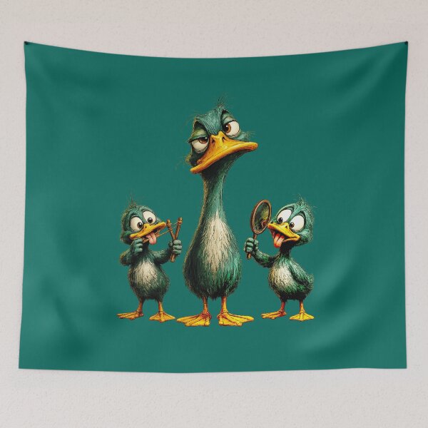 Item preview, Bored Duck with Silly Ducklings Cartoon designed and sold by GRFORA.
