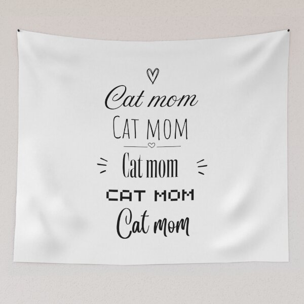 Item preview, Cat Mom Typography desing, Multi-font Desing Art \\ White designed and sold by Laysa Kaline.