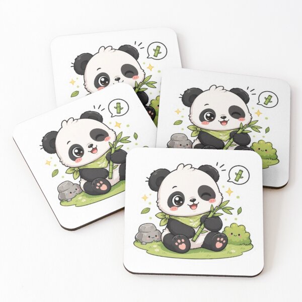 Item preview, Cute Kawaii Panda Bamboo Design – Adorable Panda Illustration Gift for Kids & Panda Lovers designed and sold by Vegasstickers.