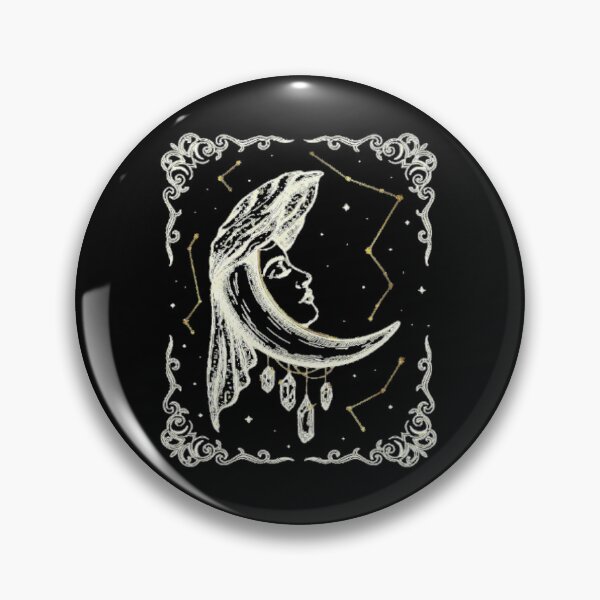 Item preview, Elegant Gothic Crescent Moon Goddess with Veil Crystals & Constellations designed and sold by Midnight Veil Designs.