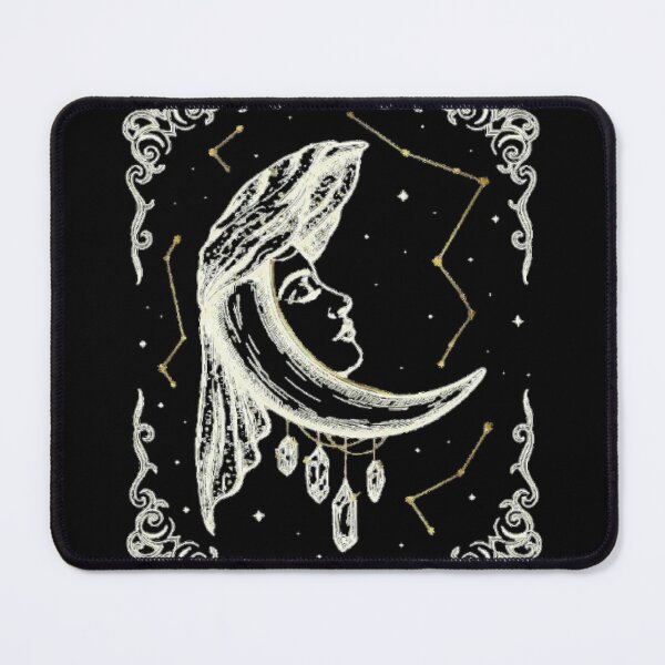Item preview, Elegant Gothic Crescent Moon Goddess with Veil Crystals & Constellations designed and sold by Midnight Veil Designs.