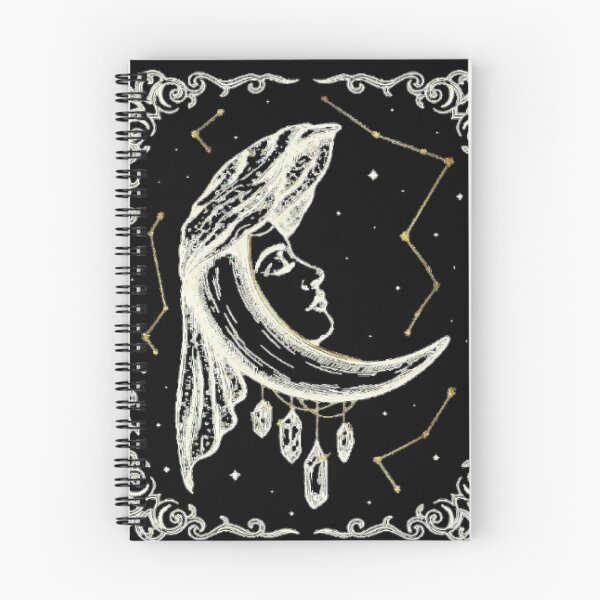 Item preview, Elegant Gothic Crescent Moon Goddess with Veil Crystals & Constellations designed and sold by Midnight Veil Designs.