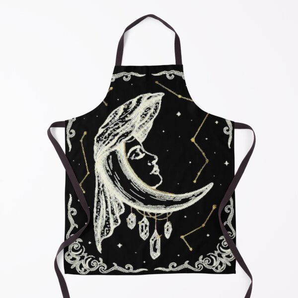 Item preview, Elegant Gothic Crescent Moon Goddess with Veil Crystals & Constellations designed and sold by Midnight Veil Designs.