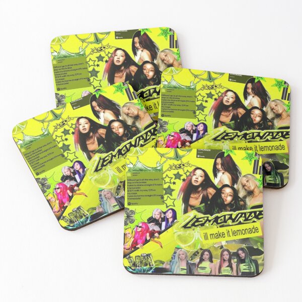 Item preview, aespa Lemonade Neon Green Kpop Collage designed and sold by KryaArts27.