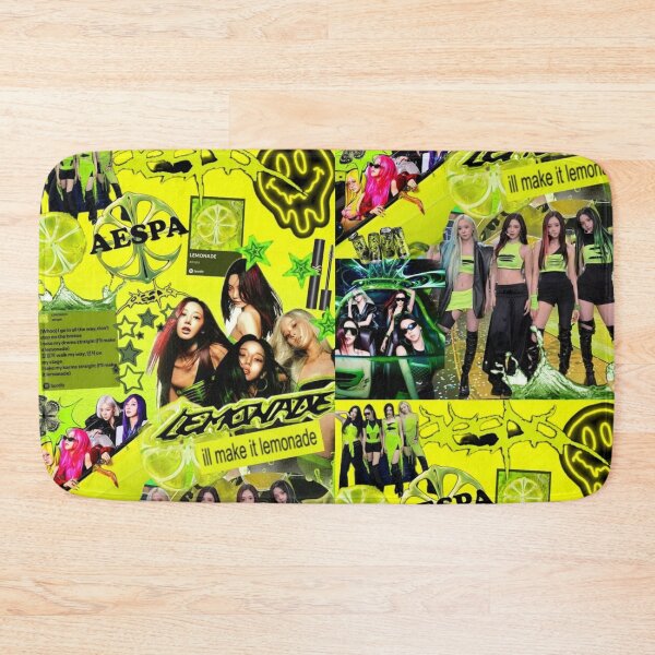 Item preview, aespa Lemonade Neon Green Kpop Collage designed and sold by KryaArts27.