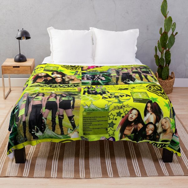 Item preview, aespa Lemonade Neon Green Kpop Collage designed and sold by KryaArts27.