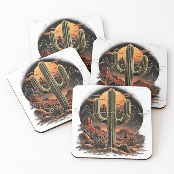 Item preview, Desert Cactus Sunset Blending A Quantum Wave Function  designed and sold by Phaseboundary.