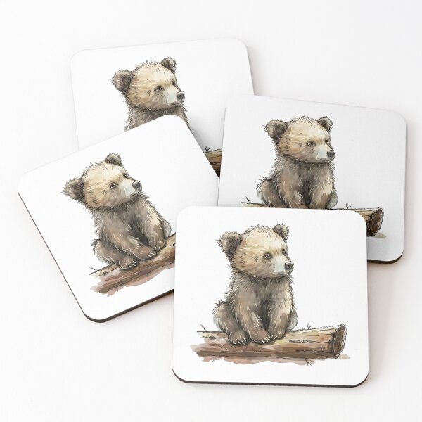 Item preview, Bear Cub | Cute Woodland Animal Watercolor Art designed and sold by Mandayartstudio.
