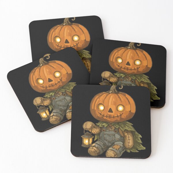 Item preview, Cute Pumpkin Head Scarecrow Holding Lantern - Vintage Cottagecore Halloween Jack-o'-Lantern Doll Graphic designed and sold by GrimNest.